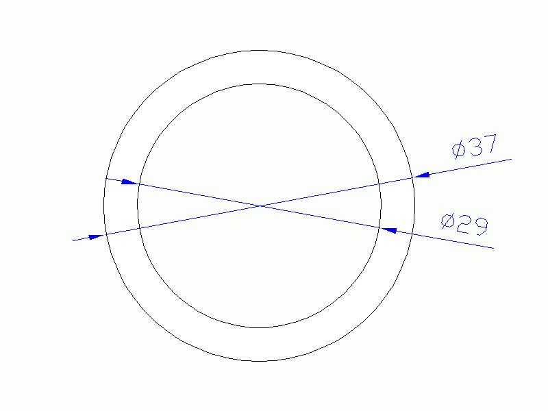 Perfil de Silicona TS403729 - formato tipo Tubo - forma de tubo