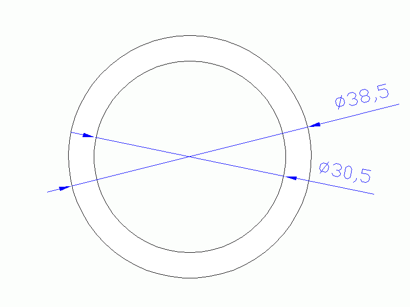 Perfil de Silicona TS4038,530,5 - formato tipo Tubo - forma de tubo