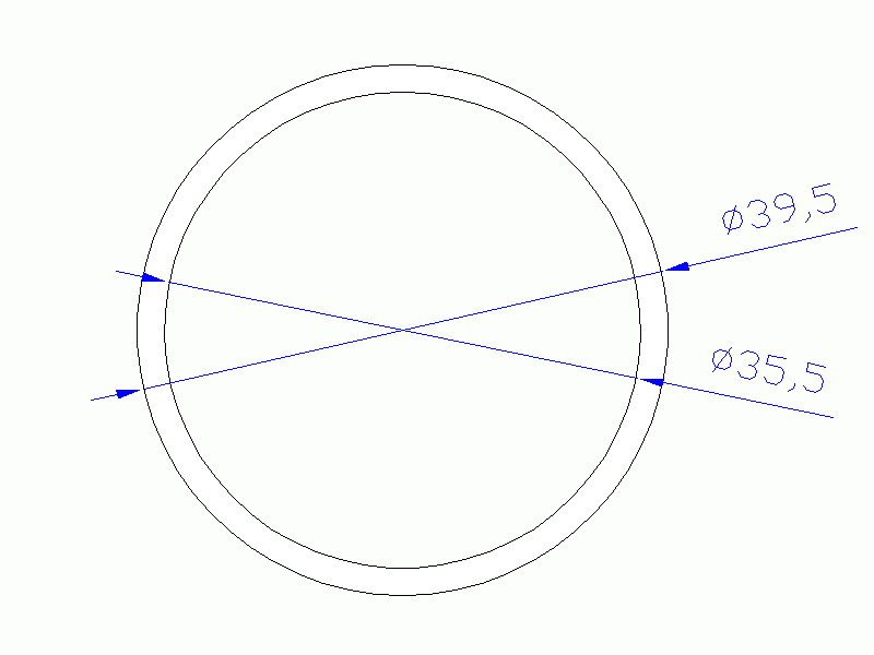 Perfil de Silicona TS4039,535,5 - formato tipo Tubo - forma de tubo