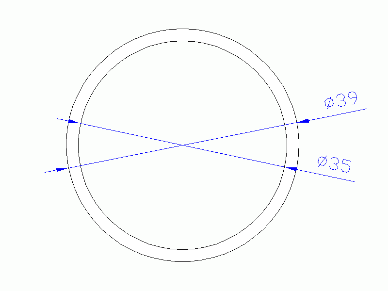 Perfil de Silicona TS403935 - formato tipo Tubo - forma de tubo