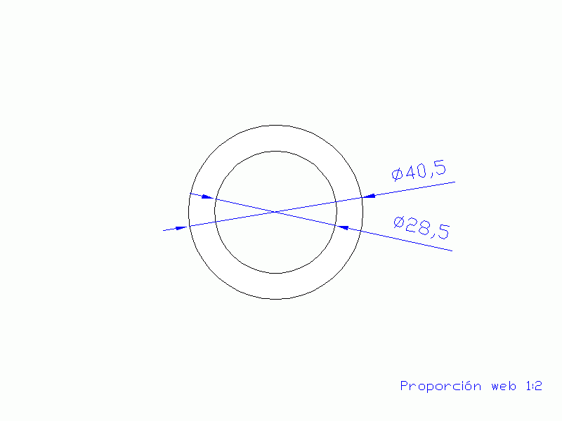 Perfil de Silicona TS4040,528,5 - formato tipo Tubo - forma de tubo