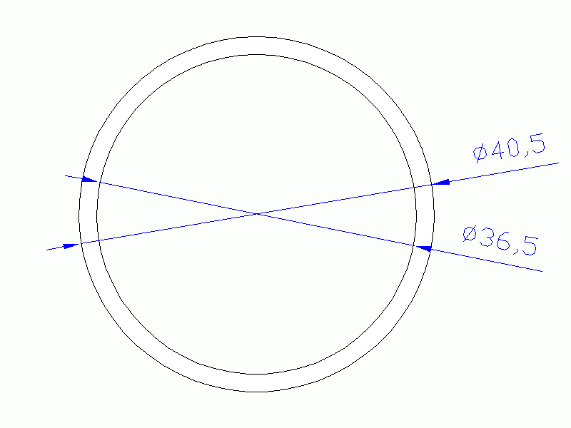 Perfil de Silicona TS4040,536,5 - formato tipo Tubo - forma de tubo