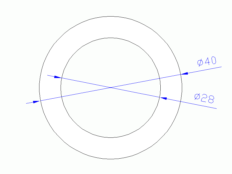 Perfil de Silicona TS404028 - formato tipo Tubo - forma de tubo