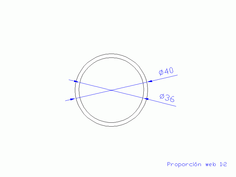 Perfil de Silicona TS404036 - formato tipo Tubo - forma de tubo