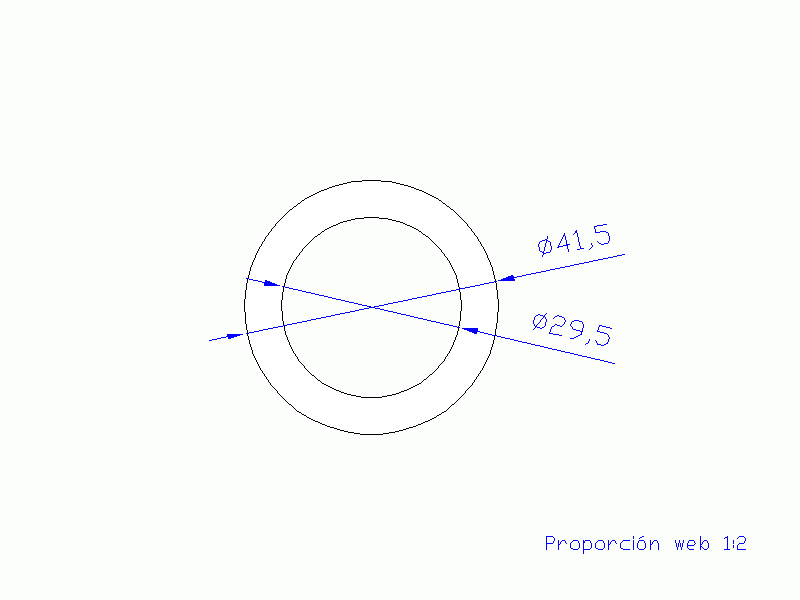 Perfil de Silicona TS4041,529,5 - formato tipo Tubo - forma de tubo