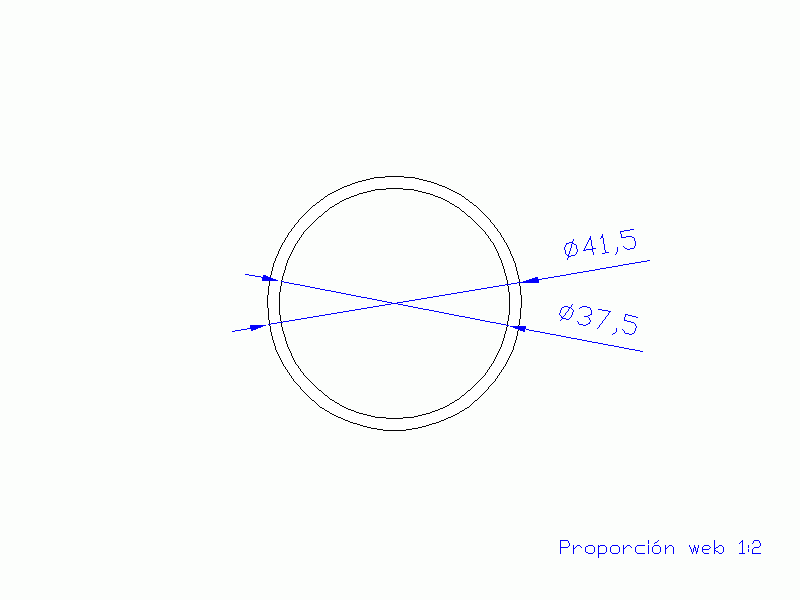 Perfil de Silicona TS4041,537,5 - formato tipo Tubo - forma de tubo