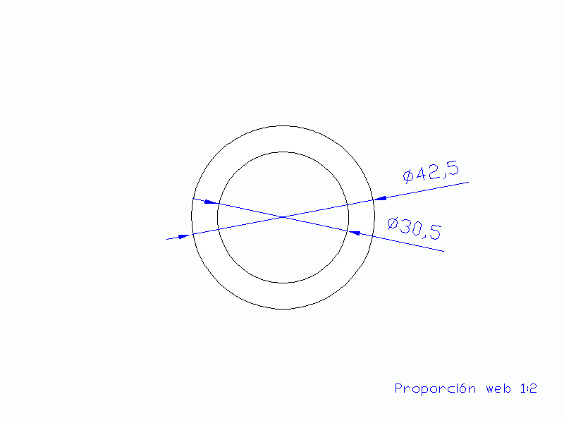 Perfil de Silicona TS4042,530,5 - formato tipo Tubo - forma de tubo