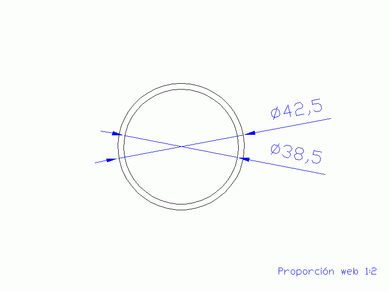 Perfil de Silicona TS4042,538,5 - formato tipo Tubo - forma de tubo