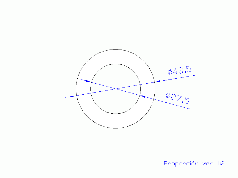 Perfil de Silicona TS4043,527,5 - formato tipo Tubo - forma de tubo