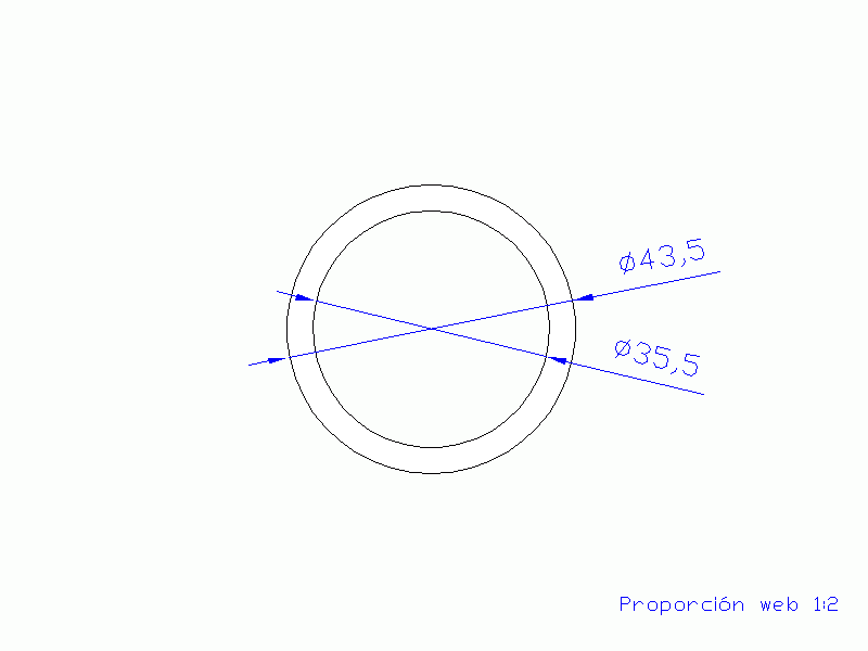 Perfil de Silicona TS4043,535,5 - formato tipo Tubo - forma de tubo