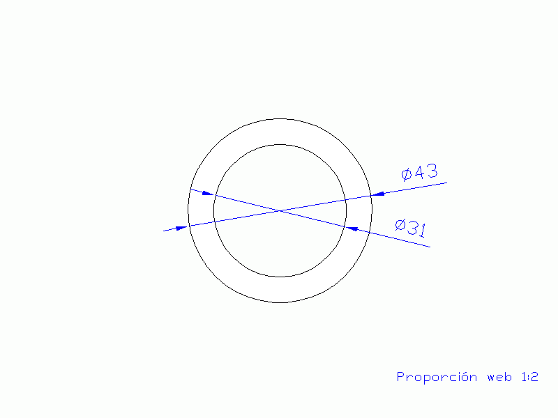 Perfil de Silicona TS404331 - formato tipo Tubo - forma de tubo