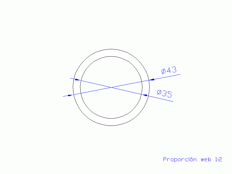 Perfil de Silicona TS404335 - formato tipo Tubo - forma de tubo