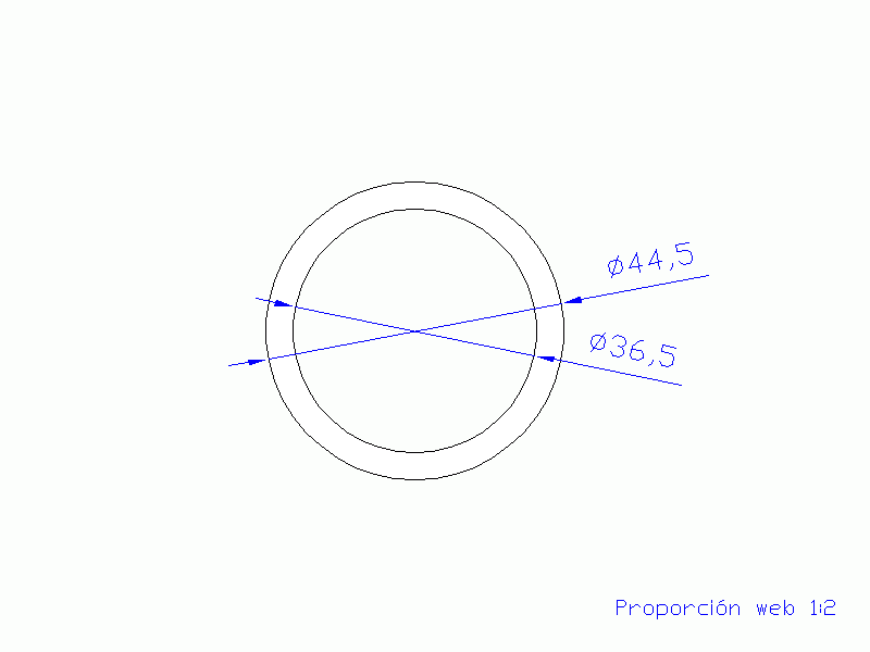 Perfil de Silicona TS4044,536,5 - formato tipo Tubo - forma de tubo