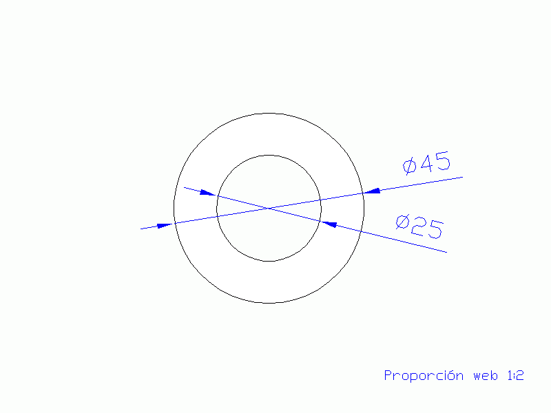 Perfil de Silicona TS404525 - formato tipo Tubo - forma de tubo