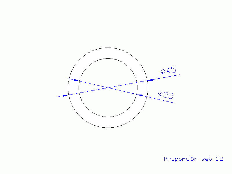 Perfil de Silicona TS404533 - formato tipo Tubo - forma de tubo