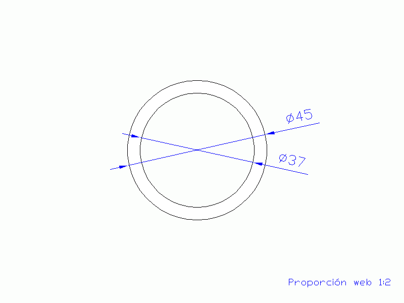 Perfil de Silicona TS404537 - formato tipo Tubo - forma de tubo