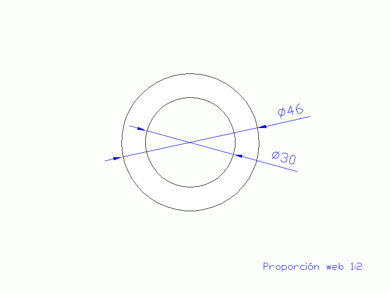 Perfil de Silicona TS404630 - formato tipo Tubo - forma de tubo