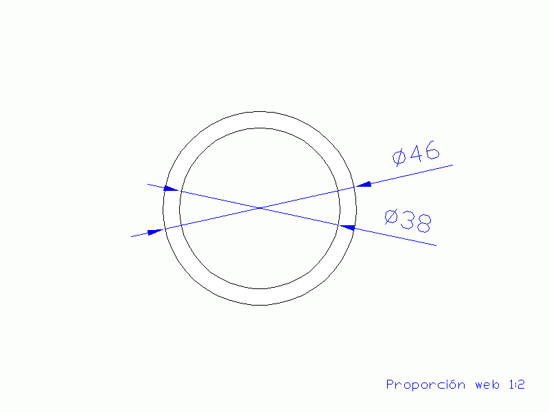 Perfil de Silicona TS404638 - formato tipo Tubo - forma de tubo