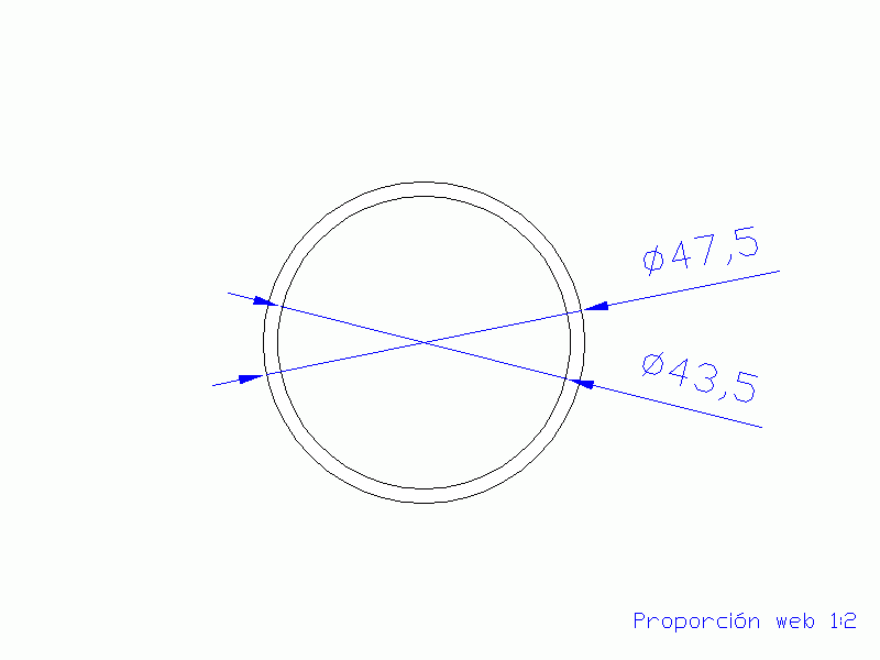 Perfil de Silicona TS4047,543,5 - formato tipo Tubo - forma de tubo