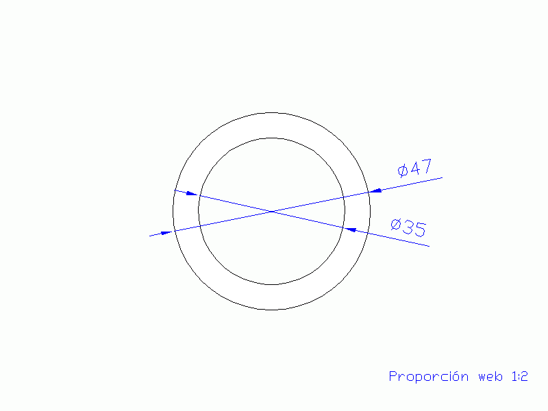 Perfil de Silicona TS404735 - formato tipo Tubo - forma de tubo