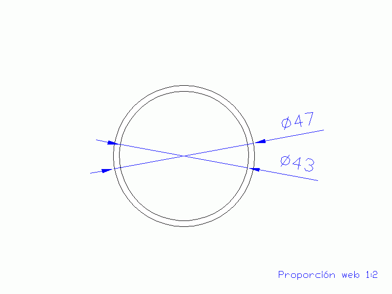 Perfil de Silicona TS404743 - formato tipo Tubo - forma de tubo