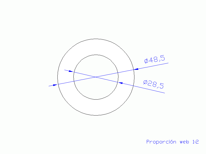 Perfil de Silicona TS4048,528,5 - formato tipo Tubo - forma de tubo