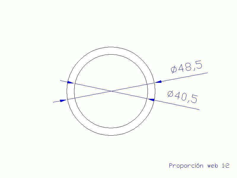 Perfil de Silicona TS4048,540,5 - formato tipo Tubo - forma de tubo