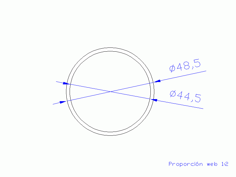 Perfil de Silicona TS4048,544,5 - formato tipo Tubo - forma de tubo