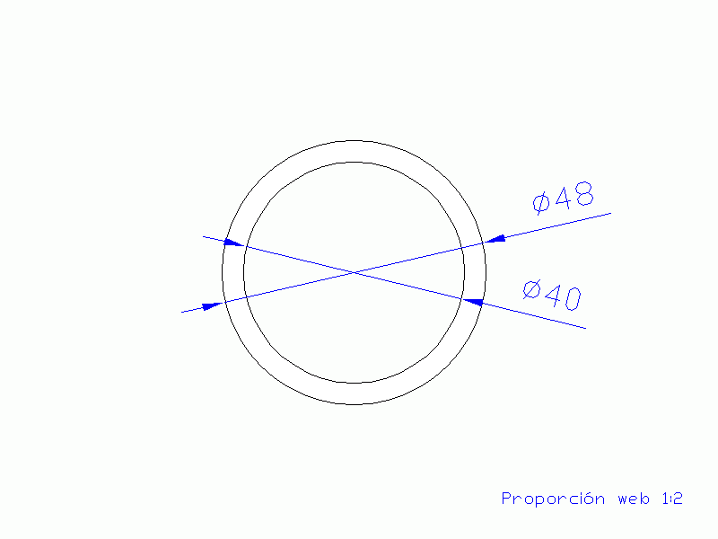 Perfil de Silicona TS404840 - formato tipo Tubo - forma de tubo