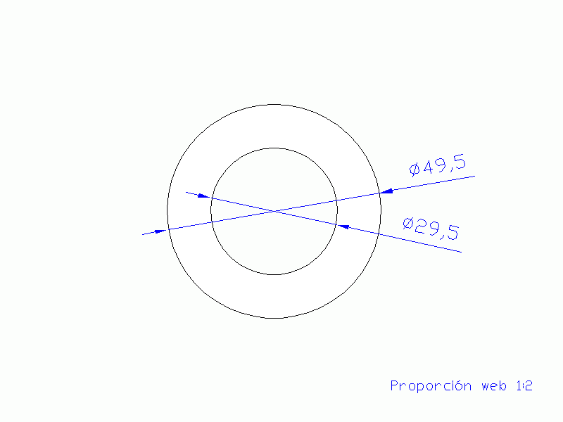 Perfil de Silicona TS4049,529,5 - formato tipo Tubo - forma de tubo