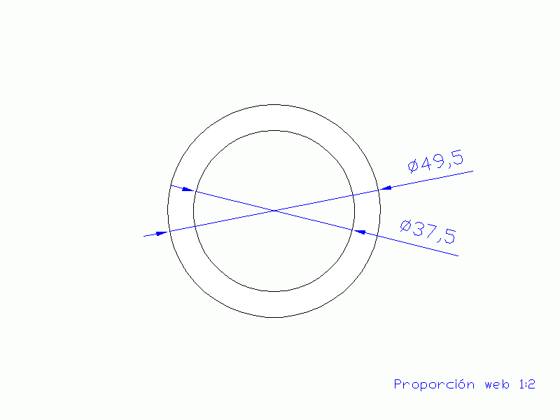 Perfil de Silicona TS4049,537,5 - formato tipo Tubo - forma de tubo