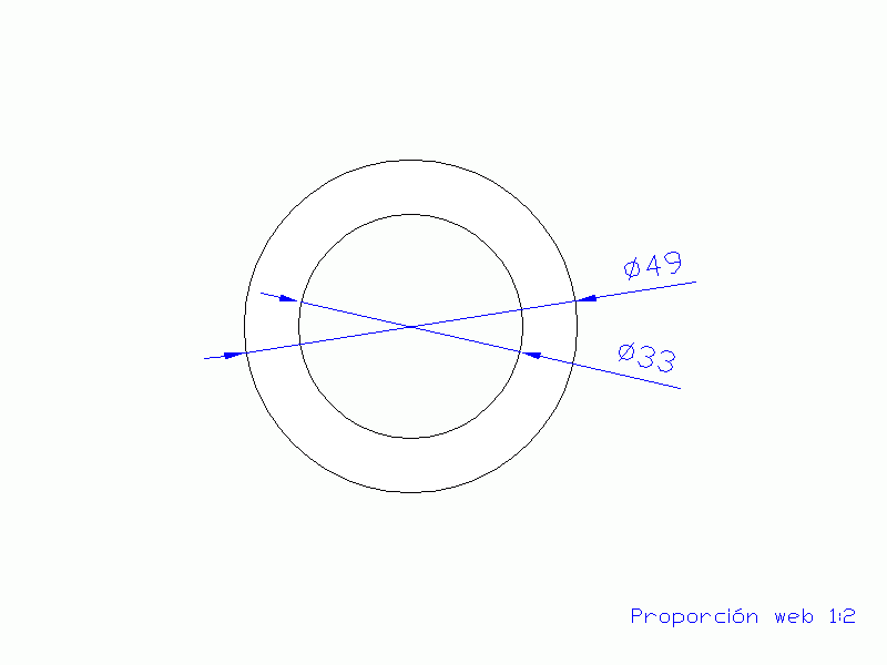 Perfil de Silicona TS404933 - formato tipo Tubo - forma de tubo