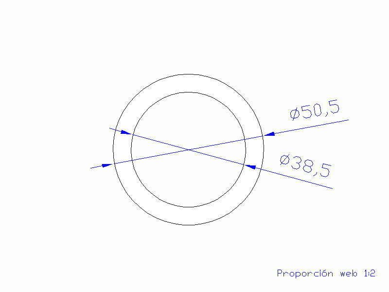 Perfil de Silicona TS4050,538,5 - formato tipo Tubo - forma de tubo