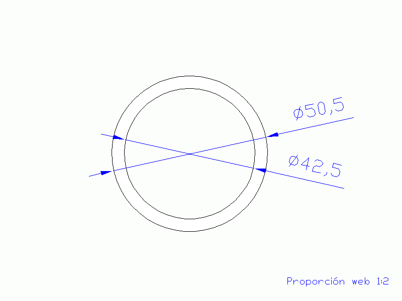 Perfil de Silicona TS4050,542,5 - formato tipo Tubo - forma de tubo