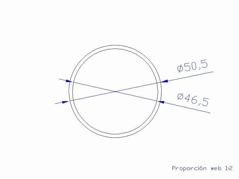 Perfil de Silicona TS4050,546,5 - formato tipo Tubo - forma de tubo