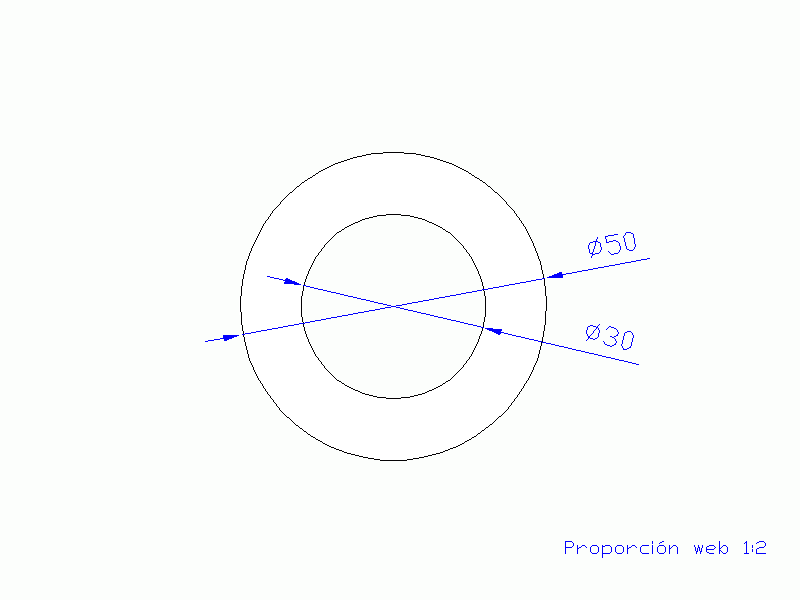 Perfil de Silicona TS405030 - formato tipo Tubo - forma de tubo