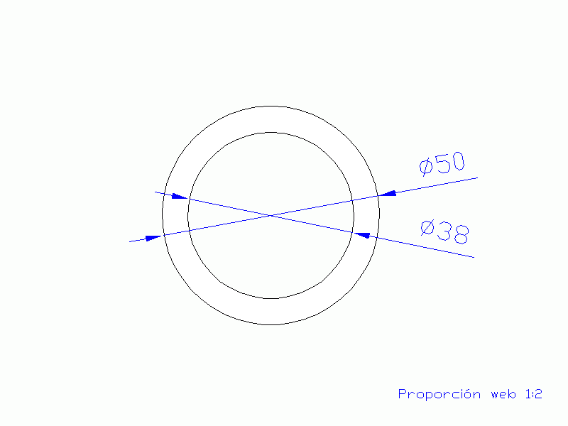 Perfil de Silicona TS405038 - formato tipo Tubo - forma de tubo