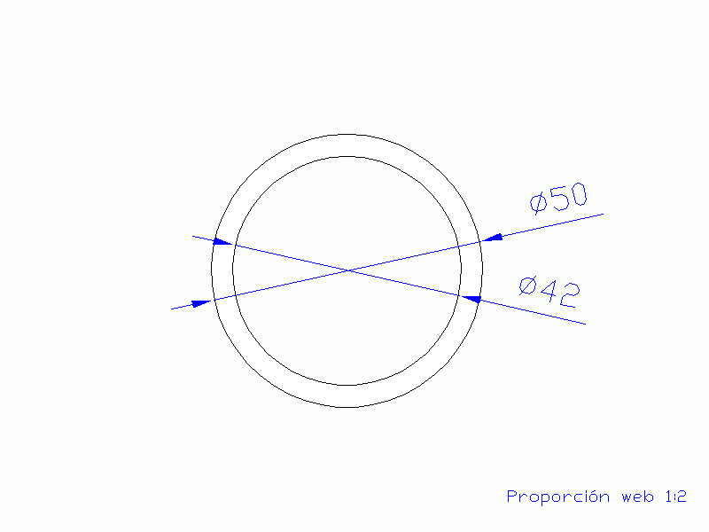 Perfil de Silicona TS405042 - formato tipo Tubo - forma de tubo