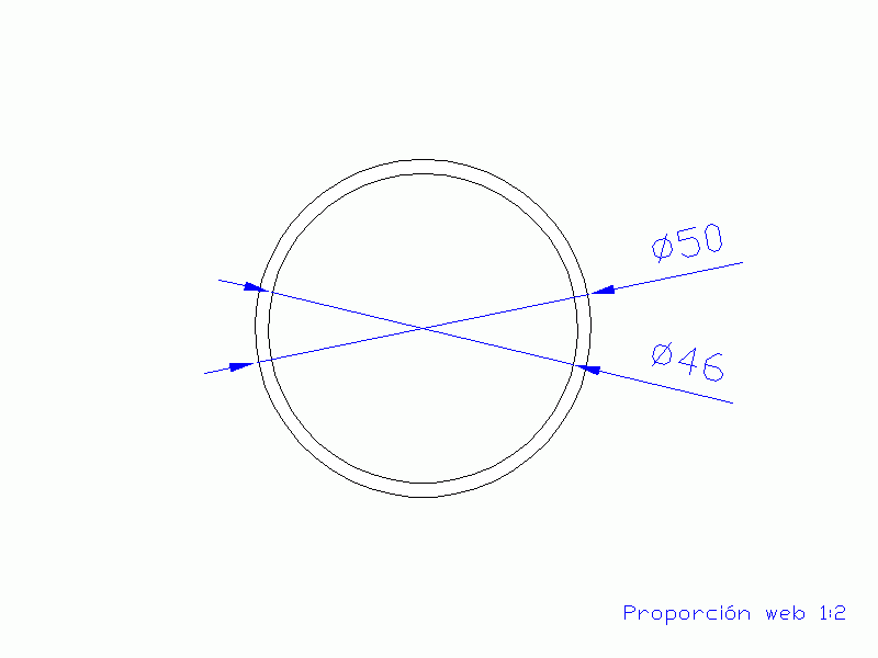 Perfil de Silicona TS405046 - formato tipo Tubo - forma de tubo