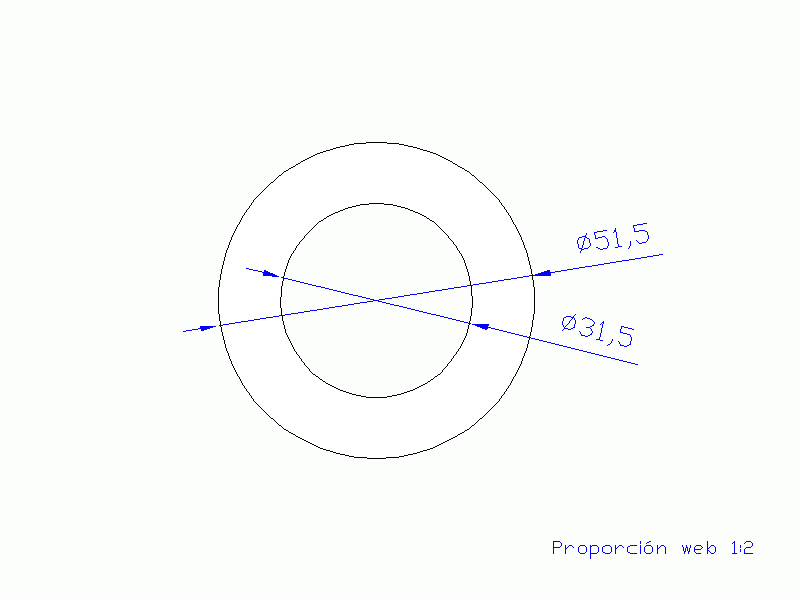 Perfil de Silicona TS4051,531,5 - formato tipo Tubo - forma de tubo