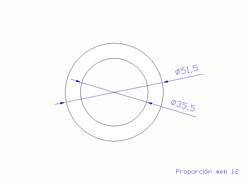 Perfil de Silicona TS4051,535,5 - formato tipo Tubo - forma de tubo