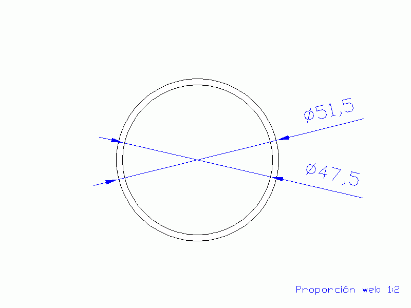 Perfil de Silicona TS4051,547,5 - formato tipo Tubo - forma de tubo