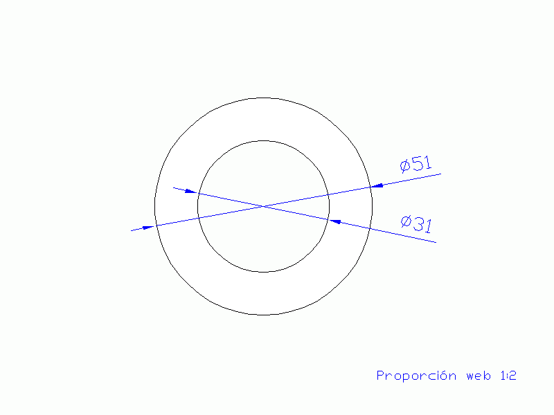 Perfil de Silicona TS405131 - formato tipo Tubo - forma de tubo