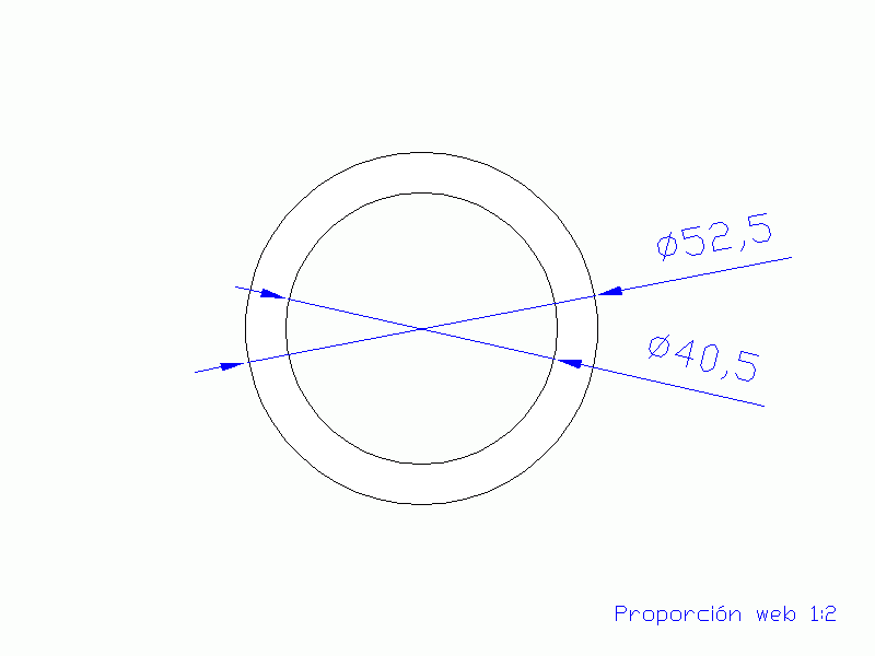 Perfil de Silicona TS4052,540,5 - formato tipo Tubo - forma de tubo