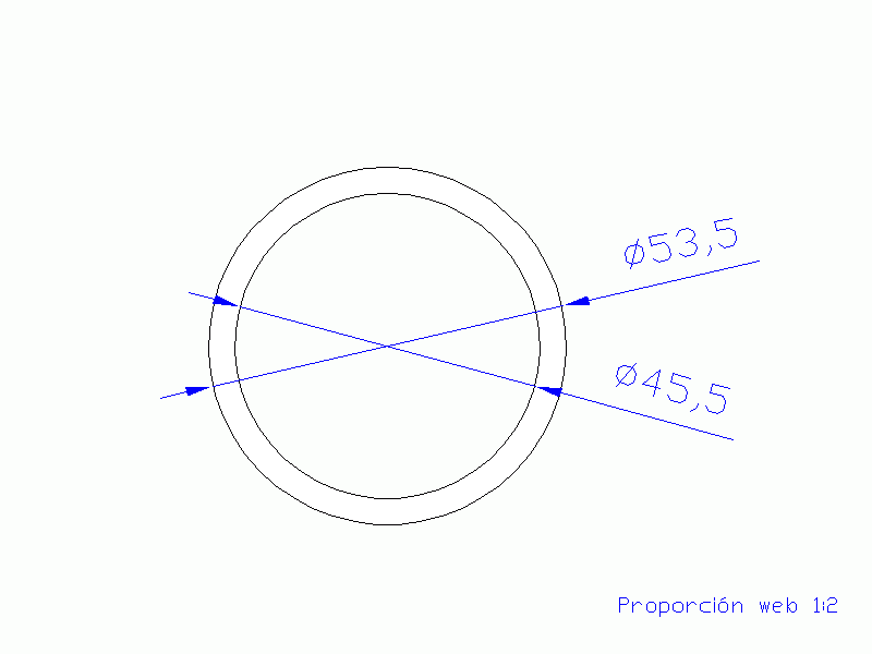 Perfil de Silicona TS4053,545,5 - formato tipo Tubo - forma de tubo