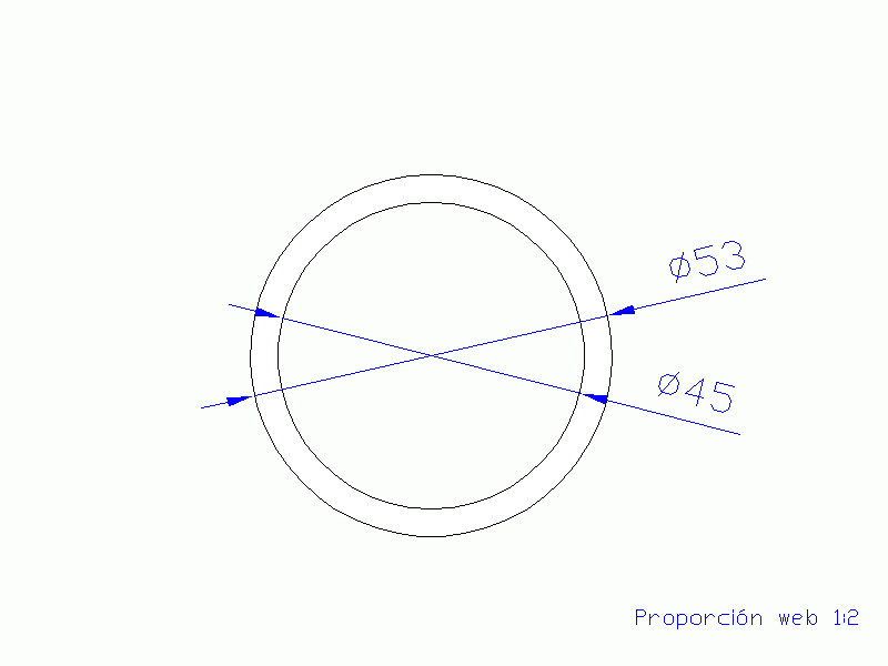 Perfil de Silicona TS405345 - formato tipo Tubo - forma de tubo