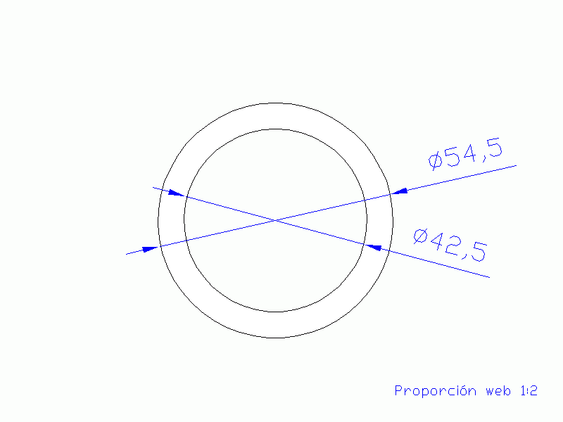 Perfil de Silicona TS4054,542,5 - formato tipo Tubo - forma de tubo