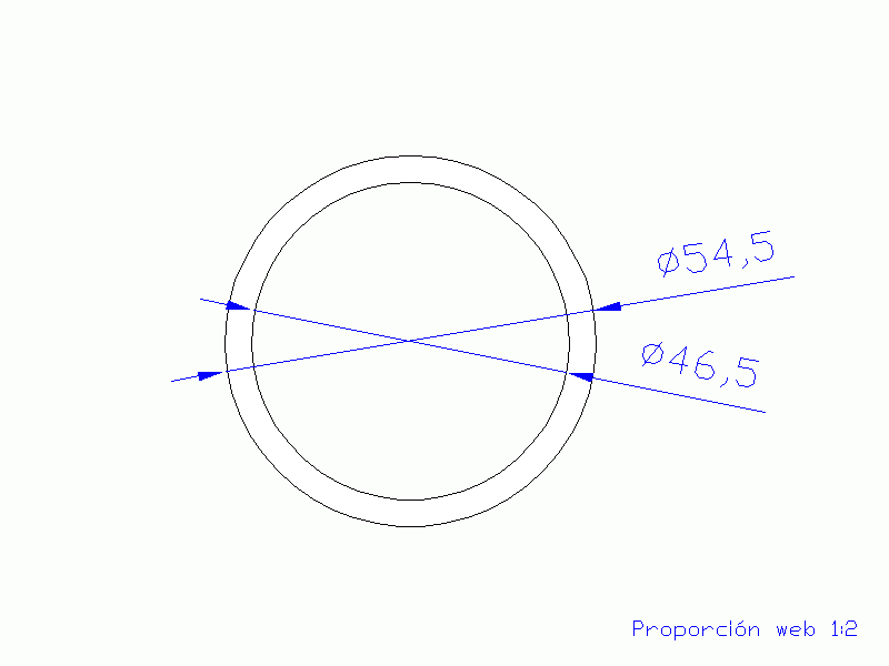 Perfil de Silicona TS4054,546,5 - formato tipo Tubo - forma de tubo