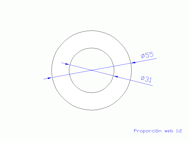 Perfil de Silicona TS405431 - formato tipo Tubo - forma de tubo