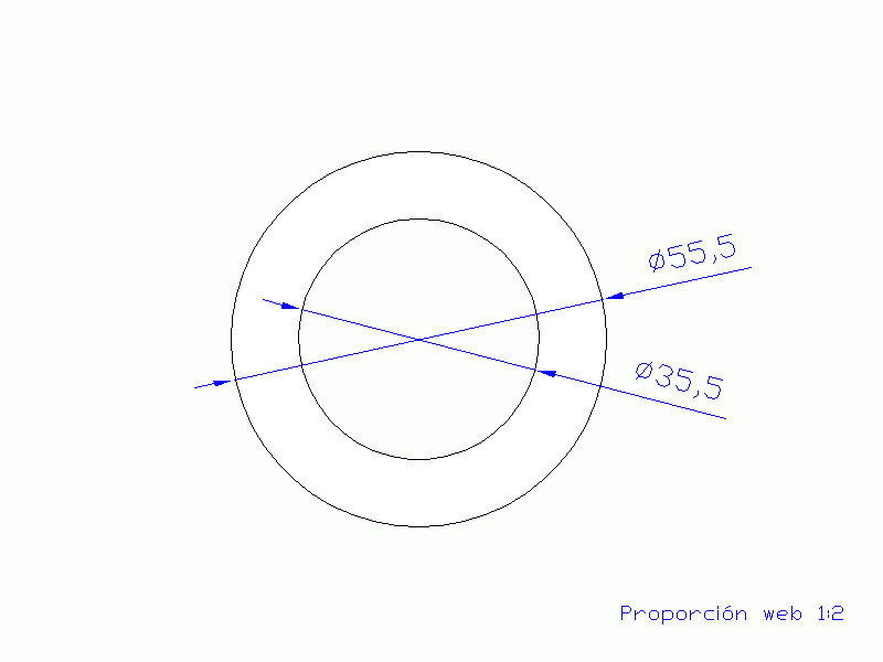 Perfil de Silicona TS4055,535,5 - formato tipo Tubo - forma de tubo